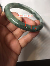 Load image into Gallery viewer, 57.6mm Certified type A 100% Natural oily dark greenwhite gray black watermelon rind  (瓜油青)  Jadeite bangle AZ187-1630
