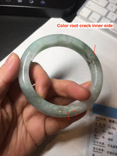 Load image into Gallery viewer, 61.5 mm certified type A 100% Natural oily light green/white/purple chubby Jadeite Jade bangle BM17-2786
