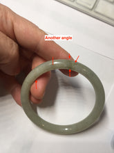 Load image into Gallery viewer, 54.4mm Certified type A 100% Natural light green gray black slim round cut Jadeite bangle PA199-2453
