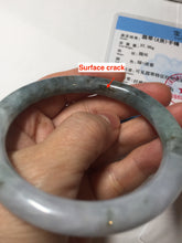 Load image into Gallery viewer, 56.5mm Certified Type A 100% Natural dark green/purple/white round cut Jadeite bangle AA126-6943
