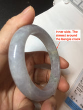 Load image into Gallery viewer, Shopify Only. 57mm Certified Type A 100% Natural icy watery green purple Jadeite Jade bangle BM85-8637
