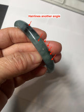 Load image into Gallery viewer, 55mm Certified Type A 100% Natural dark green/gray round cut Jadeite bangle PA227-2426

