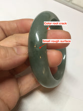 Load image into Gallery viewer, 56.8mm Certified 100% natural Type A oily dark green/ gray (老油青) jadeite jade bangle PD114
