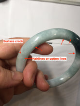 Load image into Gallery viewer, 57.8mm Certified Type A 100% Natural Dark Green Blue Gray Black Round Cut Jadeite Jade Bangle BS147-0754

