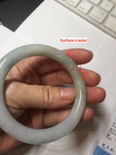 Load image into Gallery viewer, 54.6mm certified 100% natural Type A light gray white purple round cut jadeite jade bangle AA120-4902
