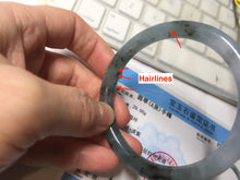 Load image into Gallery viewer, 55.3mm Certified Type A 100% Natural dark green/purple/gray round cut Jadeite bangle AA128-6937
