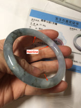Load image into Gallery viewer, 56.5mm Certified Type A 100% Natural dark green/purple/white round cut Jadeite bangle AA126-6943
