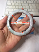 Load image into Gallery viewer, 61.2mm Certified Type A 100% Natural light green/white/purple Jadeite Jade bangle PJ68-3844
