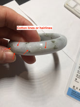 Load image into Gallery viewer, 56.3mm certified 100% natural Type A dark green/purple/white with green floating flowers jadeite jade bangle PB231-2823
