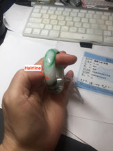 Load image into Gallery viewer, 46.7mm certified Type A 100% Natural sunny green/brown/white(白底青) kids Jadeite Jade bangle/scarf buckle PJ67-0098
