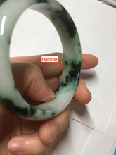 Load image into Gallery viewer, 59.2mm Certified Type A 100% Natural sunny green/dark green/purple/white Spring Forest broad Jadeite bangle PH71-0574
