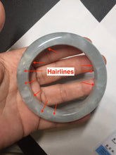 Load image into Gallery viewer, 54.5mm 100% natural type A icy watery light green/brown/black ice river with seaweed jadeite jade bangle Y154-5248
