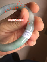 Load image into Gallery viewer, 59.8mm Certified Type A 100% Natural white/purple/green round cut jadeite Jade bangle PE123-0295
