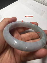 Load image into Gallery viewer, 56.3mm certified 100% natural Type A icy light green/purple jadeite jade bangle PE7-0299
