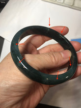 Load image into Gallery viewer, 61mm Certified Type A 100% Natural dark green/blue/gray/black Guatemala Jadeite bangle AZ145-6411
