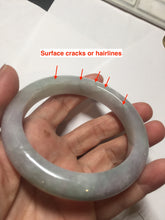 Load image into Gallery viewer, 60.5mm Certified Type A 100% Natural icy watery green/purple chubby Jadeite Jade bangle PB236-9536
