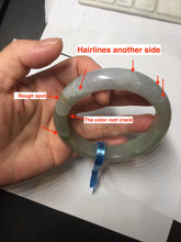 Load image into Gallery viewer, 60mm Certified Type A 100% Natural white/light purple/brown/yellow/gray (FU LU SHOU) Jadeite Jade bangle BF107-8641
