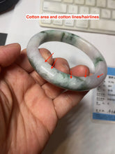 Load image into Gallery viewer, 57mm Certified Type A 100% Natural sunny green white purple gray Jadeite bangle PE122-1261
