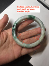 Load image into Gallery viewer, 59mm 100% natural Type A sunny green purple jadeite jade bangle BM74
