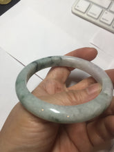 Load image into Gallery viewer, Shopify only 55.3mm Type A 100% Natural light green flying flowers Jadeite Jade bangle E152-2440
