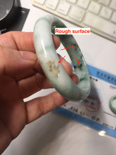Load image into Gallery viewer, 57.8mm Certified Type A 100% Natural sunny green dark green white Jadeite bangle AZ164-6583
