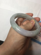 Load image into Gallery viewer, 60.5mm Certified Type A 100% Natural icy watery green/purple chubby Jadeite Jade bangle E146-9537
