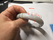 Load image into Gallery viewer, 60.5mm certified type A 100% Natural sunny green/purple chubby Jadeite jade bangle PH188-1255
