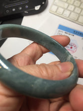 Load image into Gallery viewer, 61mm Certified Type A 100% Natural dark green/blue/gray/black Guatemala Jadeite bangle AZ144-6426
