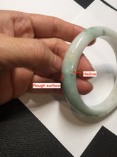 Load image into Gallery viewer, 60mm Certified Type A 100% Natural sunny green white Jadeite bangle PA263-3841
