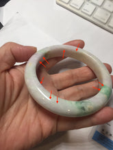 Load image into Gallery viewer, 59.5mm 100% Natural type A sunny green purple white Jadeite Jade bangle PE46-5504
