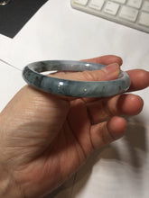 Load image into Gallery viewer, 55mm Certified Type A 100% Natural icy watery dark green/purple/gray round cut Jadeite bangle AA132-6931

