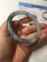 Load image into Gallery viewer, 56.5mm Certified Type A 100% Natural dark green/purple/white round cut Jadeite bangle AA126-6943
