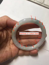 Load image into Gallery viewer, 54mm Certified Type A 100% Natural light green/white round cut Jadeite bangle PA233-9880
