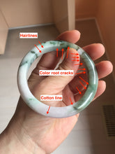 Load image into Gallery viewer, 57mm Certified Type A 100% Natural sunny green white purple gray Jadeite bangle PE122-1261

