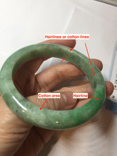 Load image into Gallery viewer, 59mm Certified Type A 100% Natural sunny green gray Jadeite Jade bangle BG236-9898
