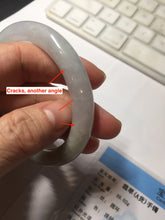 Load image into Gallery viewer, 54.6mm certified 100% natural Type A light gray white purple round cut jadeite jade bangle AA120-4902
