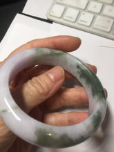 Load image into Gallery viewer, 55.2mm certified 100% natural Type A watermelon-rind green light purple Base jadeite bangle PA184-4754
