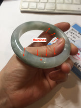 Load image into Gallery viewer, 57.5mm certified type A 100% Natural icy watery light green/purple/white chubby Jadeite jade bangle PF77-1315
