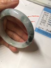 Load image into Gallery viewer, 52.5 mm Certified Type A 100% Natural green white Jadeite Jade bangle PA216-3889
