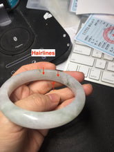 Load image into Gallery viewer, 57.8mm certified 100% certified natural  light green white fresh air jadeite jade bangle PC251-0569
