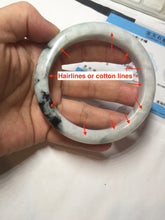 Load image into Gallery viewer, 61.2mm Certified Type A 100% Natural light green/white/purple Jadeite Jade bangle PJ68-3844
