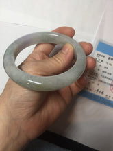 Load image into Gallery viewer, 60.5mm Certified Type A 100% Natural icy watery green/purple chubby Jadeite Jade bangle E146-9537
