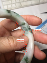 Load image into Gallery viewer, 57mm Certified Type A 100% Natural sunny green white purple gray Jadeite bangle PE122-1261
