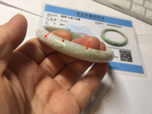 Load image into Gallery viewer, 57.5mm certified type A 100% Natural green/yellow/purple (FU LOU SHOU)Jadeite jade bangle PH36-0433
