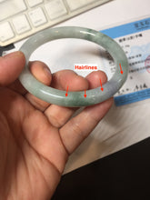 Load image into Gallery viewer, 卖了 59.8mm Certified Type A 100% Natural white/purple/green round cut jadeite Jade bangle PE124-0289
