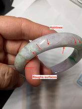 Load image into Gallery viewer, 55.6mm Certified 100% natural Type A sunny Green Yellow Light Purple(Fu Lu Shou) jadeite jade bangle PH249-0511
