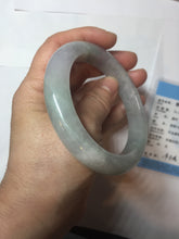 Load image into Gallery viewer, 60.5mm Certified Type A 100% Natural icy watery green/purple chubby Jadeite Jade bangle E146-9537
