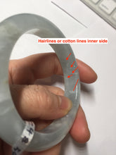 Load image into Gallery viewer, 54.5mm 100% natural type A icy watery light green/brown/black ice river with seaweed jadeite jade bangle Y154-5248
