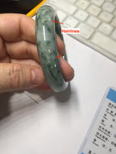 Load image into Gallery viewer, 56mm certified Type A 100% Natural dark green gray Jadeite Jade bangle BS112-6647
