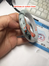 Load image into Gallery viewer, 61.2mm Certified Type A 100% Natural light green/white/purple Jadeite Jade bangle PJ68-3844
